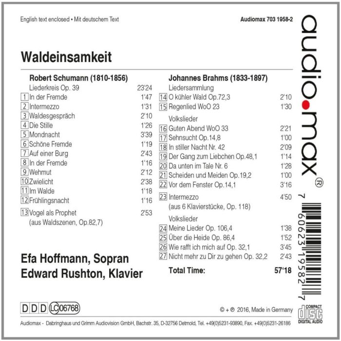 Waldeinsamkeit - Songs by Schumann and Brahms - slide-1
