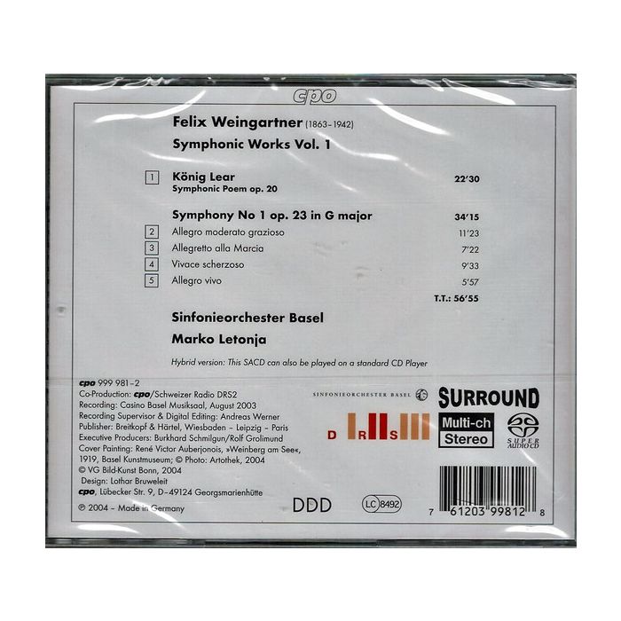 WEINGARTNER: Symphonic Works Vol. 1 - slide-1