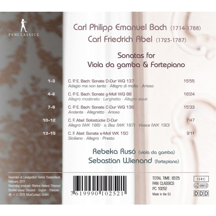 C.P.E. Bach & Carl Friedrich Abel: Sonatas for viola da gamba - slide-1