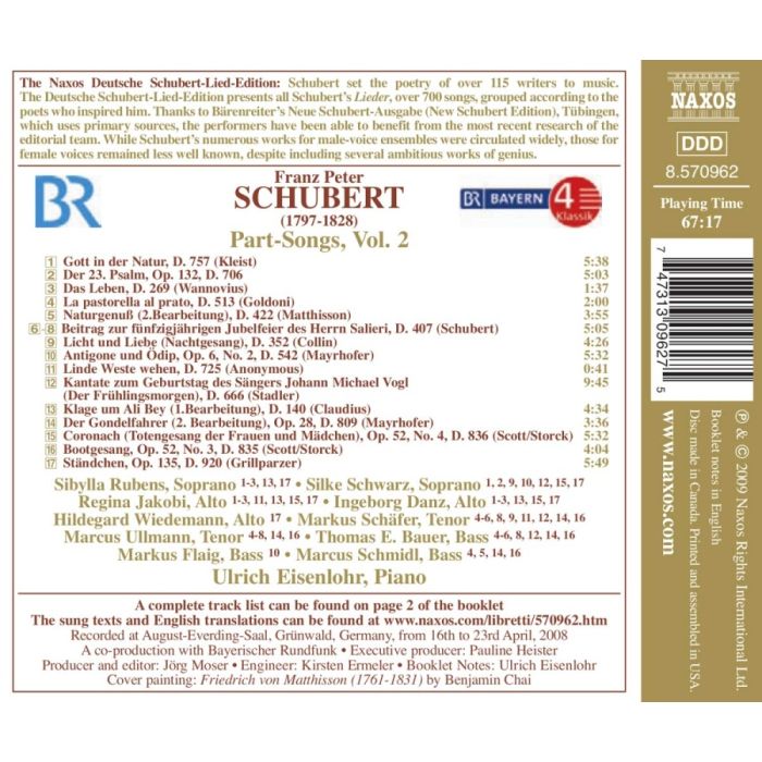 SCHUBERT: Lied Edition 33 - Part Songs, Vol. 2 - slide-1