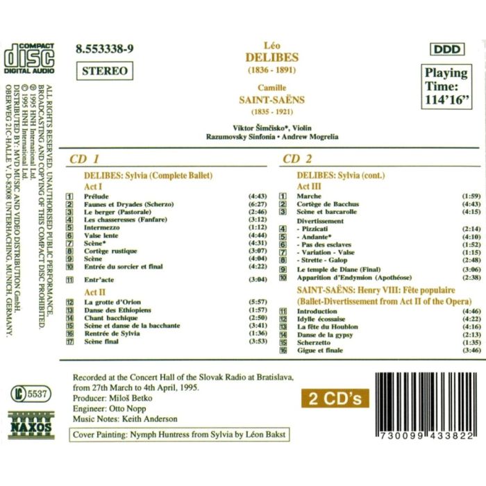 DELIBES: Sylvia (Complete Ballet) / SAINT-SAENS: Henry VIII - slide-1