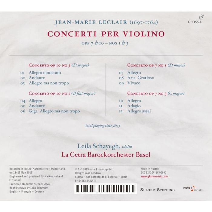 Leclair: Concerti per violino Opp 7 & 10 – Nos. 1 & 3 - slide-1