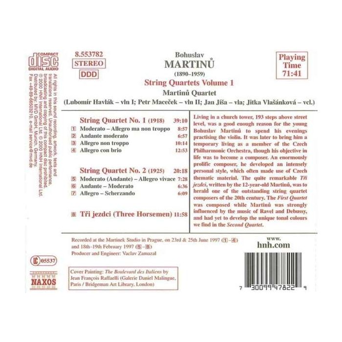 MARTINU: String Quartets vol. 1 - slide-1