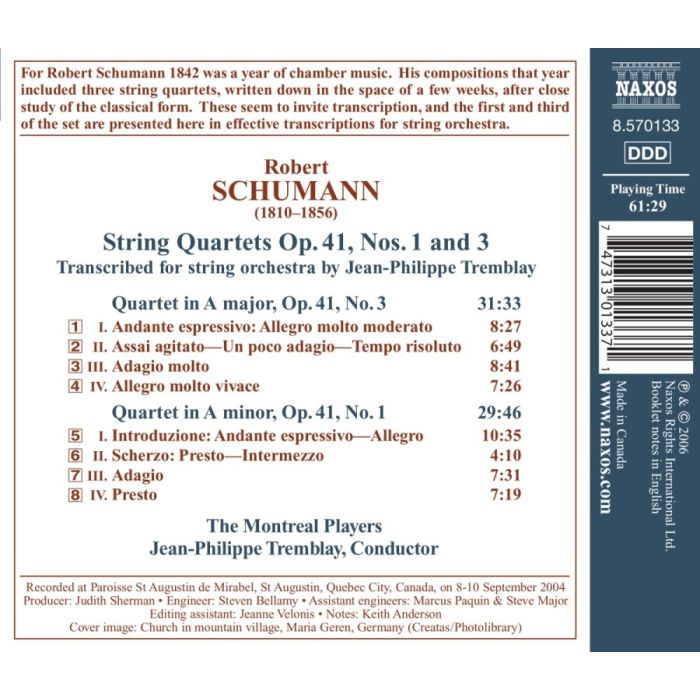 SCHUMANN: String Quartets Nos. 1 and 3 (arr. for string orchestra) - slide-1