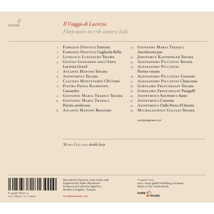Il Viaggio di Lucrezia, muzyka na harfę z Włoch 17 wieku - slide-1
