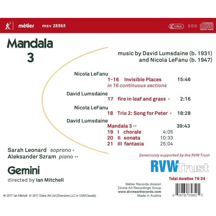 Mandala 3 - music by David Lumsdaine & Nicola LeFanu - slide-1