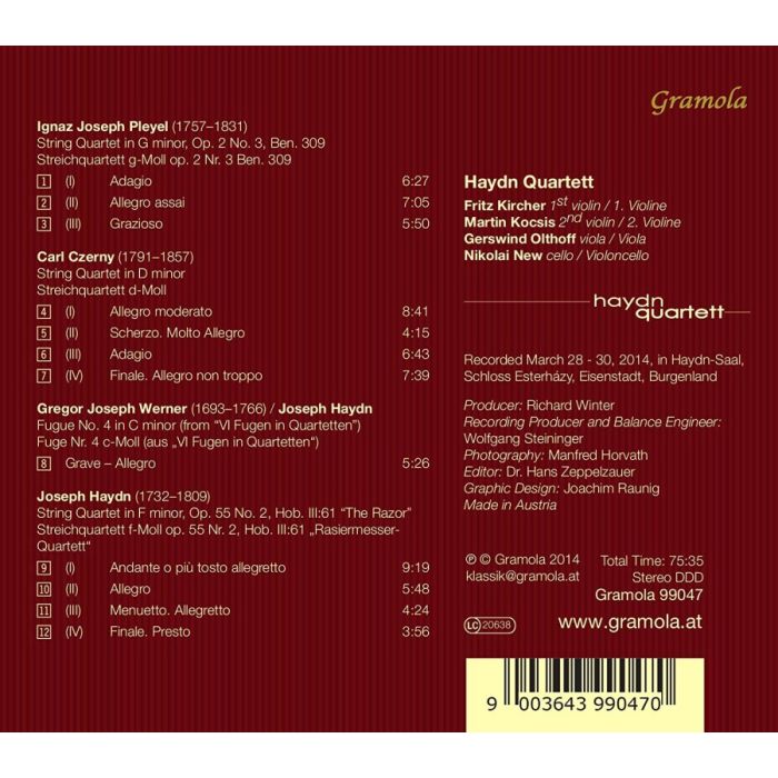 Haydn, Werner, Pleyel, Czerny: String Quartets - slide-1