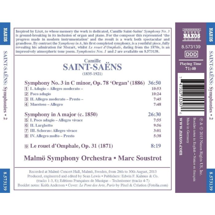 Saint-Saëns: Symphonies Vol. 2 - Symphony No. 3  Symphony in A major Le rouet d'Omphale - slide-1