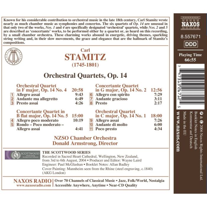 STAMITZ: Orchestral Quartets Op. 14 - slide-1