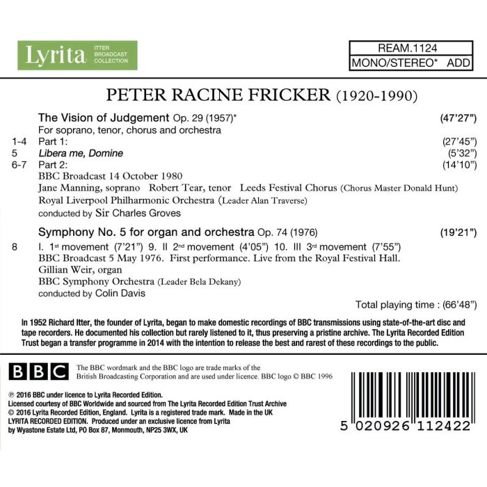 Fricker: The Vision of Judgement; Symphony No. 5 - slide-1