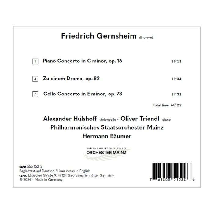 Gernsheim: Piano Concerto;Cello Concerto - slide-1