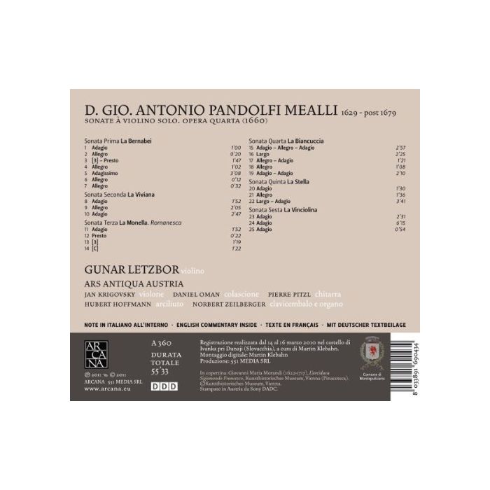 Pandolfi Mealli: Sonate à violino solo opera quarta - slide-1