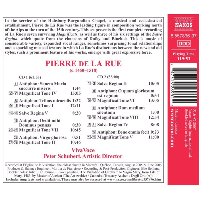 La Rue: Complete Magnificats, Three Salve Reginas - slide-1
