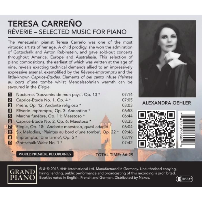 Teresa Carreño: Rêverie-Impromptu, Caprice–Études, Plaintes, Elégie - slide-1