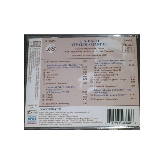 BACH/VIVALDI/HANDEL: Toscanini Concert Edition  - slide-1