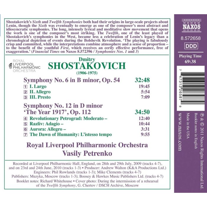 SHOSTAKOVICH: Symphony No. 6 & 12 