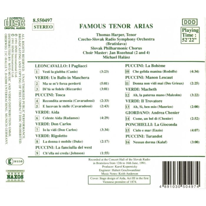 VERDI/PUCCINI/LEONCAVALLO: Opera Famous Tenor Arias - slide-1