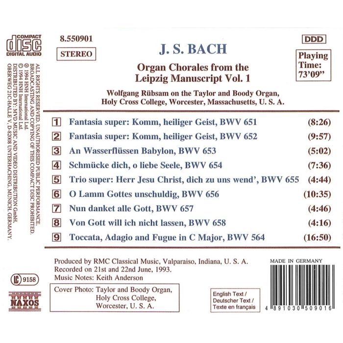 BACH: Organ Chorales vol. 1 - slide-1