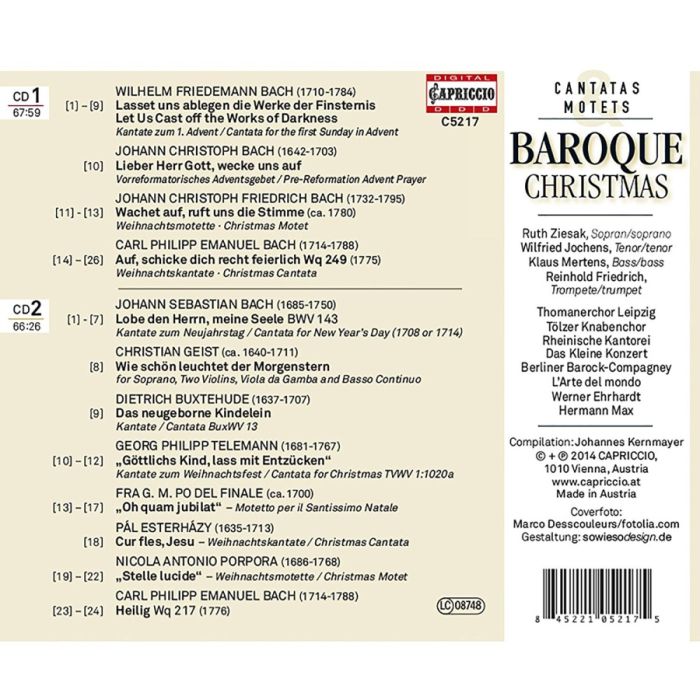 Baroque Christmas - Cantatas & Motets: Bach; Buxtehude, Bach, J.C.; Bach, C.P.E.; Telemann; Porpora; Esterhazy - slide-1