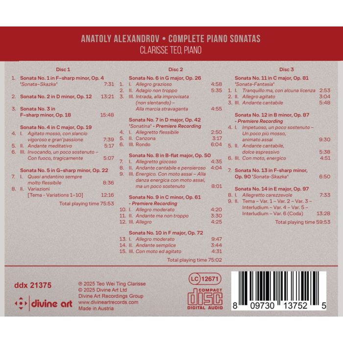 Anatoly Alexandrov: Complete Piano Sonatas - slide-3
