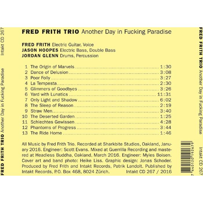 Fred Frith Trio: Another Day in Fucking Paradise - slide-1