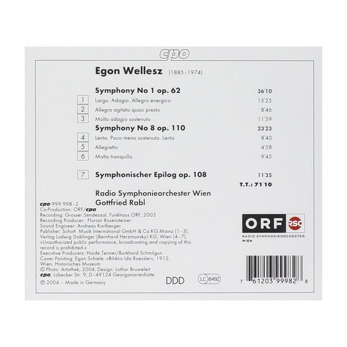 WELLESZ: Symphony no. 1 & 8 - slide-1