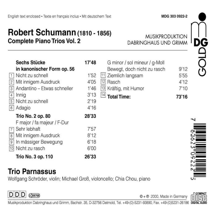 SCHUMANN: Complete Piano Trios vol. 2 - slide-1