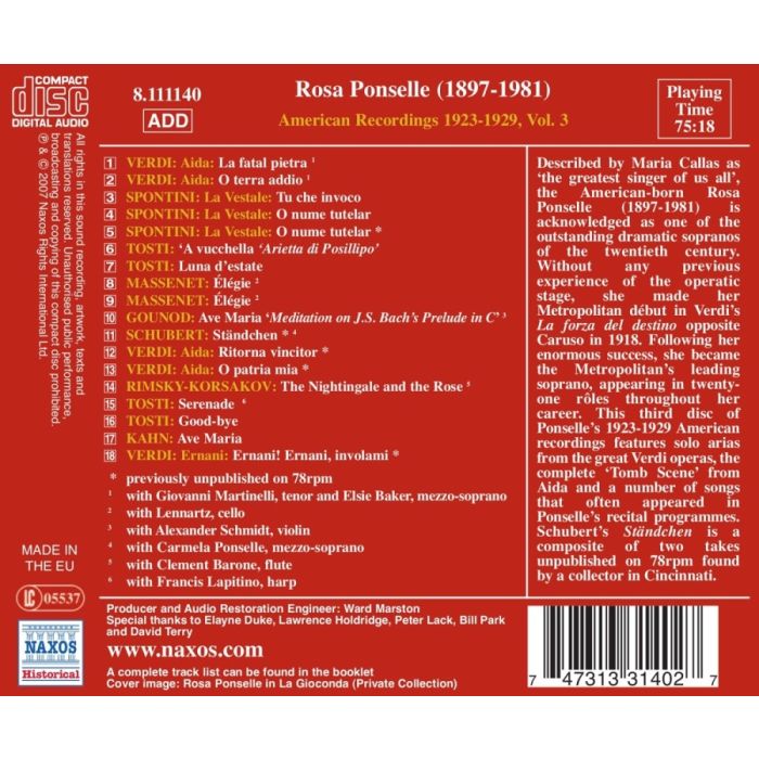 PONSELLE Rosa - American Recordings Vol. 3 - slide-1
