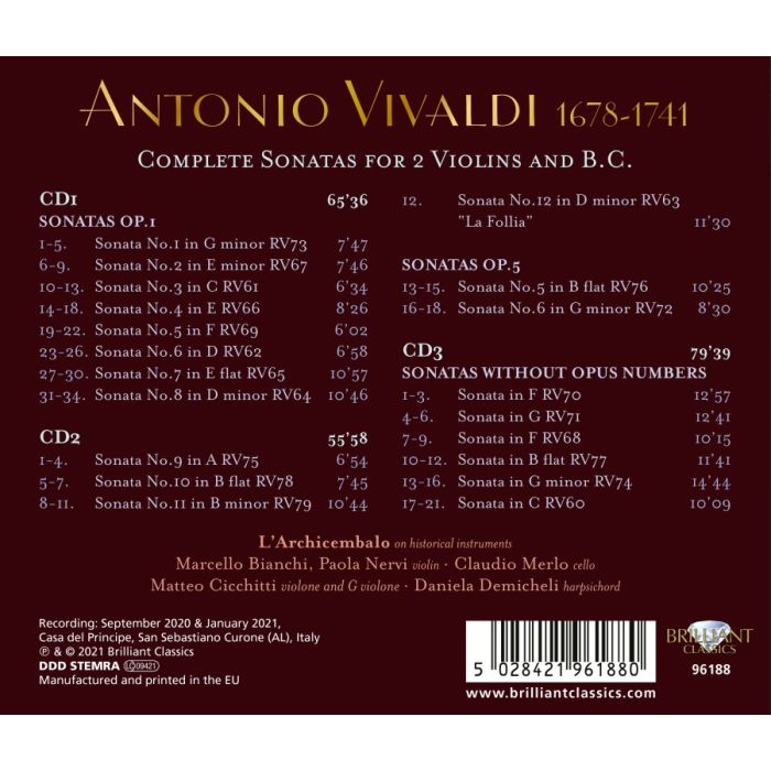 Vivaldi: Complete Sonatas for 2 Violins and B.C. - slide-1