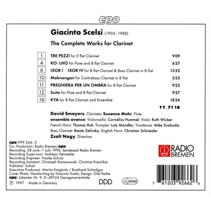 SCELSI: The Complete Works for Clarinet - slide-1