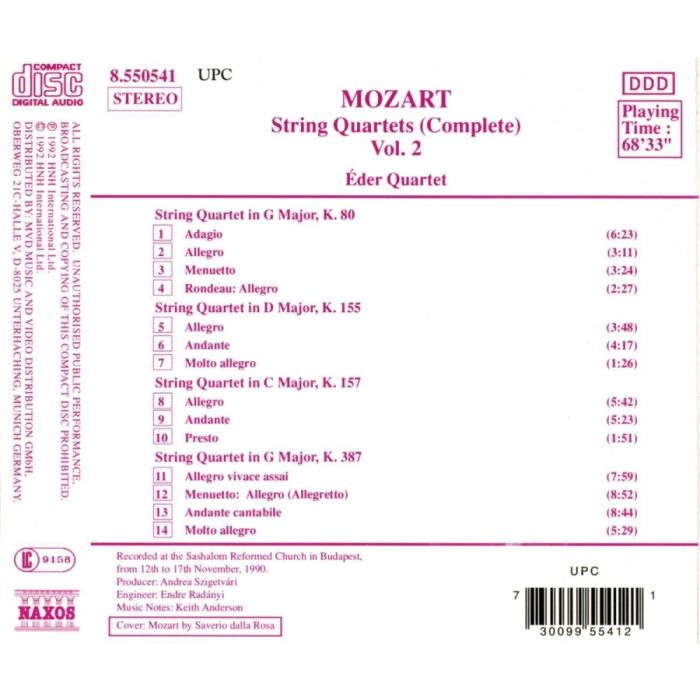 Mozart: String Quartets, K. 80, K. 155, K. 157, K. 387 - slide-1