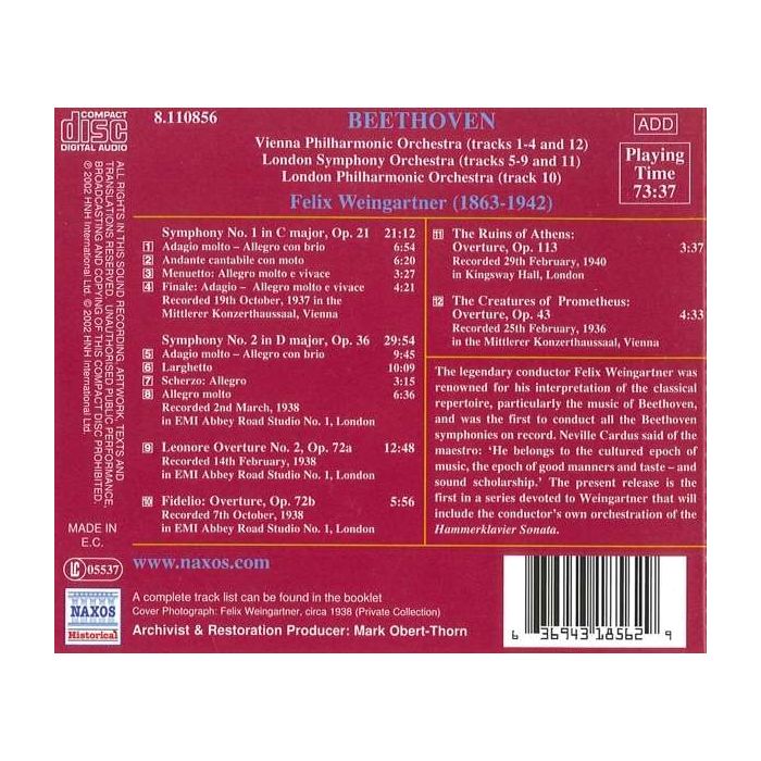 BEETHOVEN: Symphonies Nos. 1 and 2 - slide-1