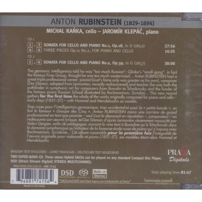Rubinstain: Russian Cello Sonatas - Vol. III - slide-1