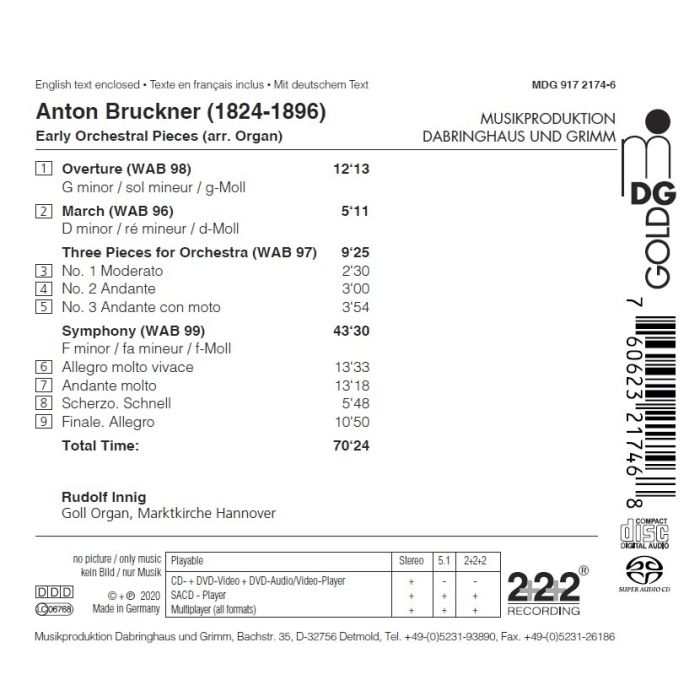 Bruckner: Early Orchestral Works (arranged for organ) - slide-1