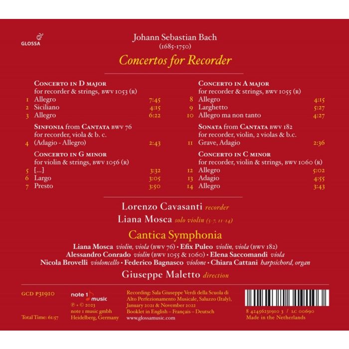 Bach: Concertos for Recorder - slide-1