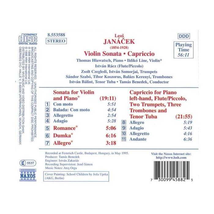 JANACEK: Violin Sonata, Capriccio, Romance, Dumka - slide-1