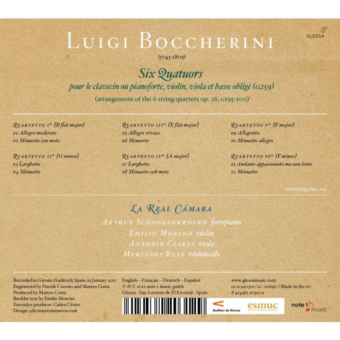 Boccherini: Six Quatuors pour le clavecin ou pianoforte, violin, viola et basse obligé (G259) - slide-1