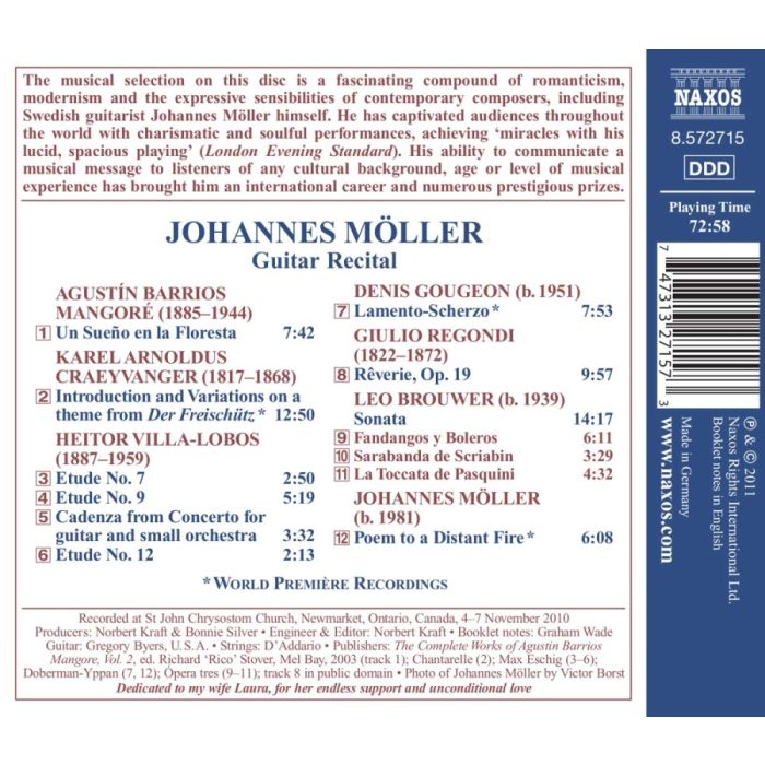 Johannes Möller: Guitar Recital - Barrios, Villa-Lobos, Regondi, Brouwer, ... - slide-1