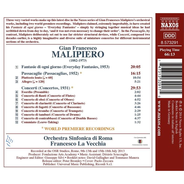 Malipiero: Fantasie di ogni giorno,Passacaglia, Concerti - slide-1