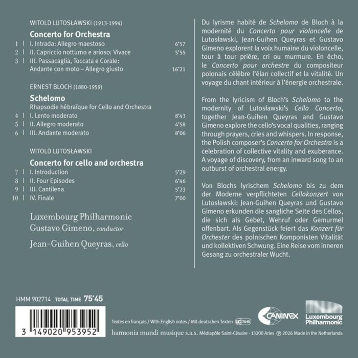 Lutosławski: Concertos For Cello / For Orchestra, Bloch: Schelomo - slide-1