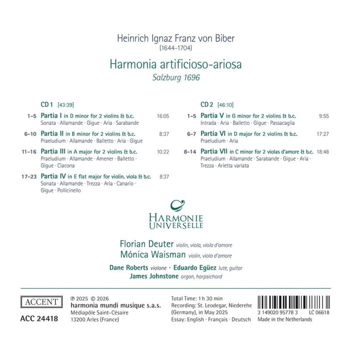 Heinrich Ignaz Biber: Harmonia artificiosa-ariosa - slide-1