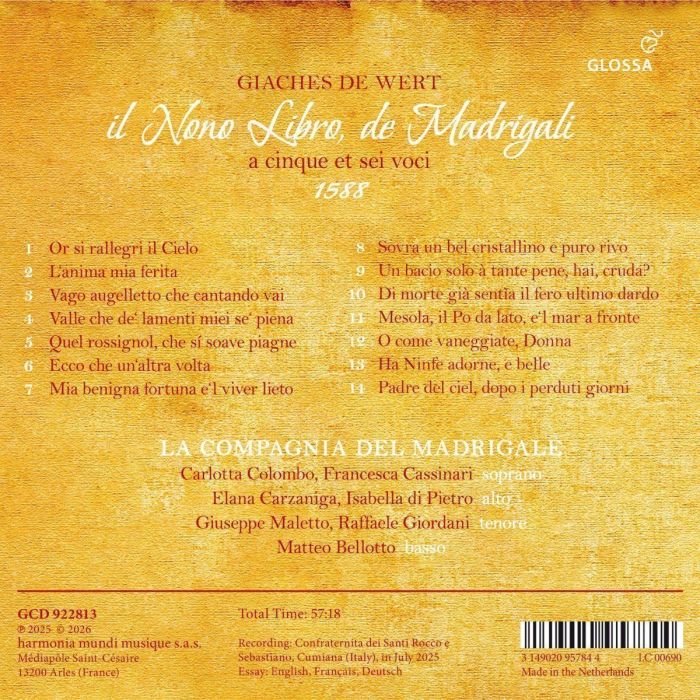 Giaches de Wert: Nono libro de madrigali - slide-1