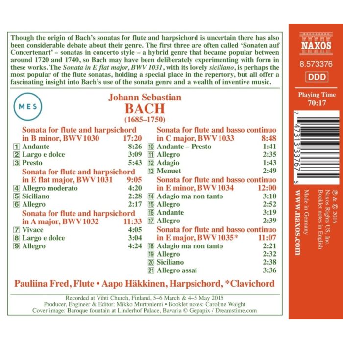 Bach: Sonatas for Flute and Harpsichord - slide-1