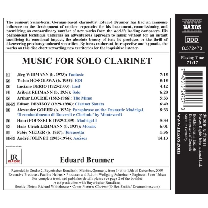 Music for Solo Clarinet - Widmann, Berio, Jolivet, Denisov, ... - slide-1