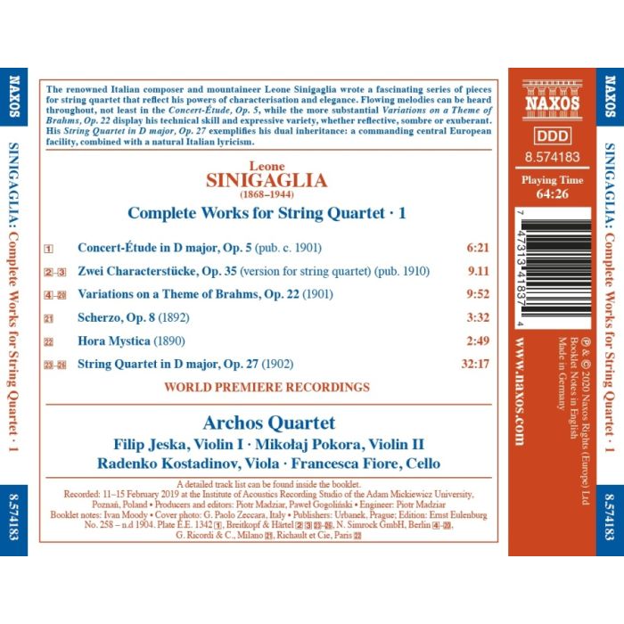 Sinigaglia: String Quartets Vol. 1 - slide-1