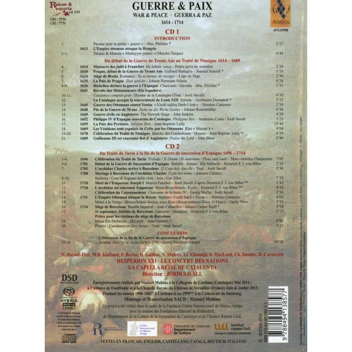War & Peace 1614-1714 – Lully, Handel, Charpentier, Scheidt, Biber, Schein, Cabanilles, Blow … - slide-1