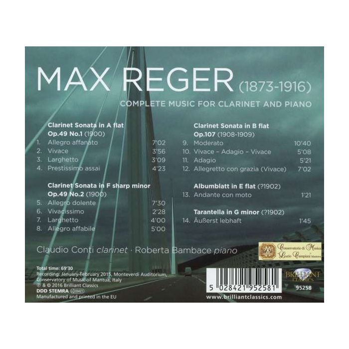 Reger: Complete Music for Clarinet and Piano - slide-1