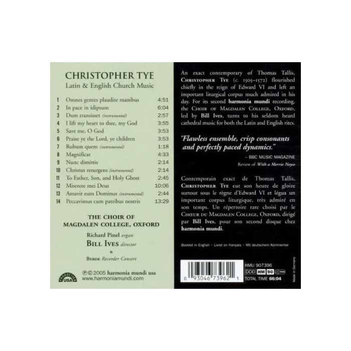 Tye: Latin & English Church Music  - slide-1