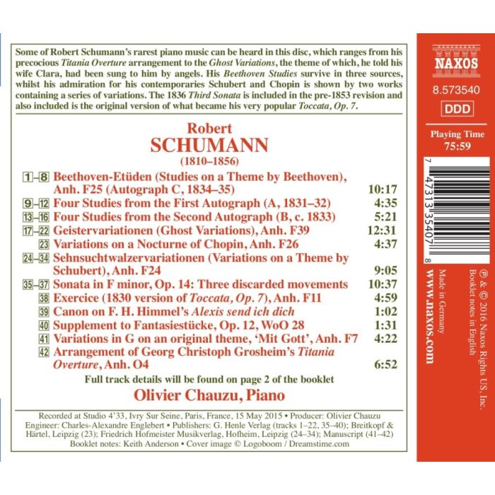 Schumann: Beethoven Studies Ghost Variations, Schubert Variations - slide-1