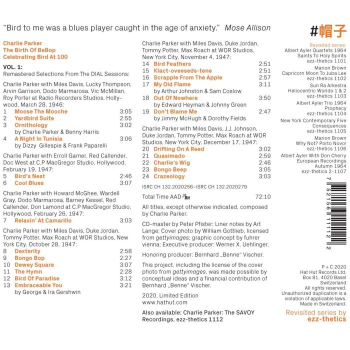Charlie Parker – The Birth Of BeBop: Celebrating Bird At 100 Vol. 1 - slide-1